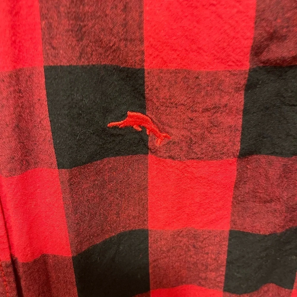 Tommy Bahama Red and Black Checkered Shirt